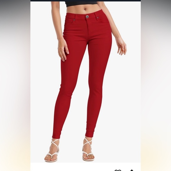 Hybrid & Company Women's Butt Lift Stretch Denim Jeans RED size 13 - Picture 1 of 9